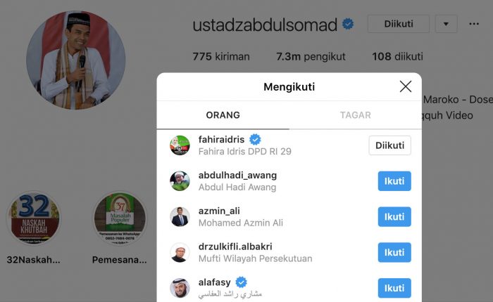 Fahira Idris Bersyukur Di Follow UAS di Instagram