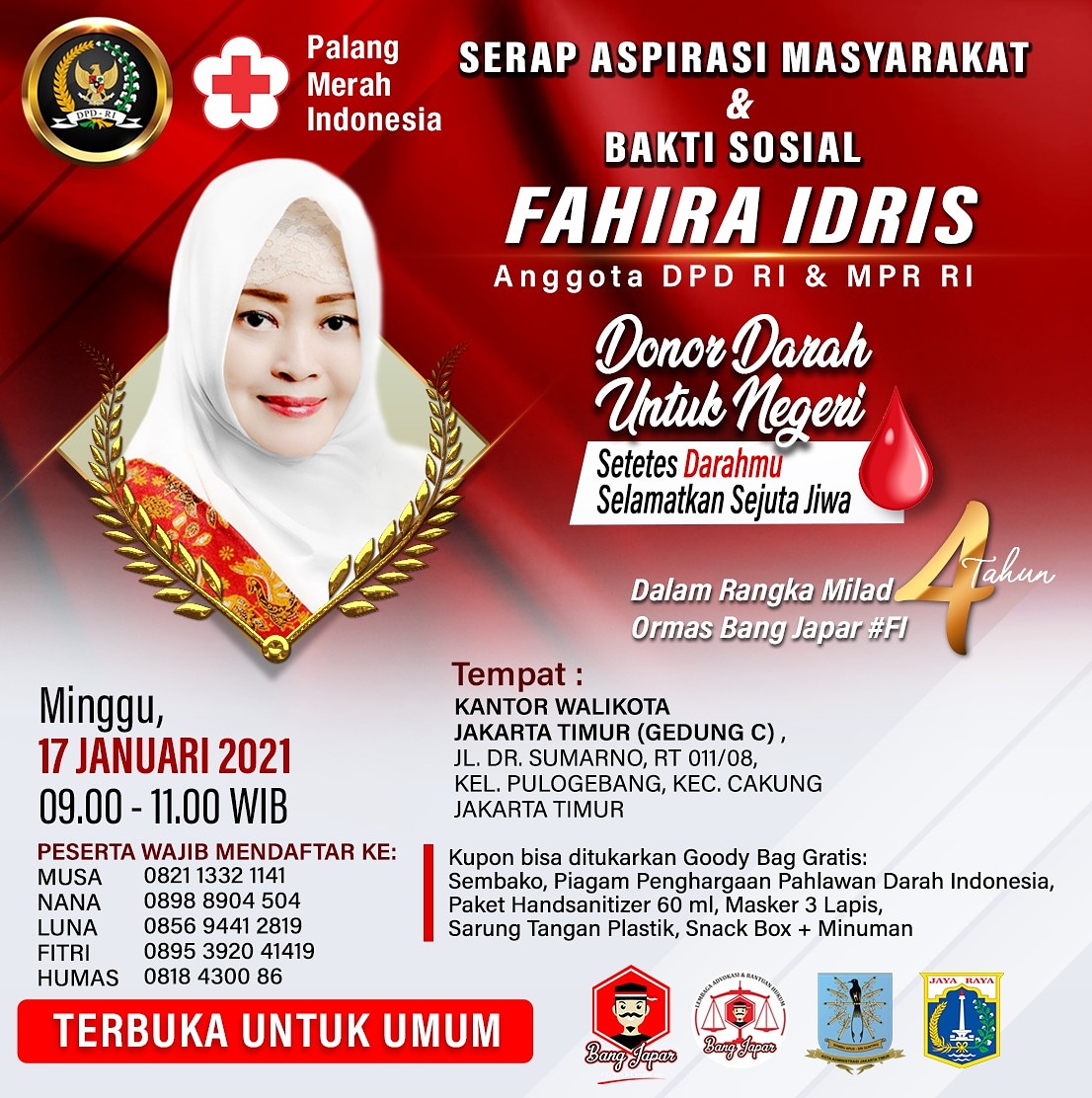 Serap Aspirasi Masyarakat & Bakti Sosial Fahira Idris Anggota DPD RI & MPR RI di Jakarta Timur